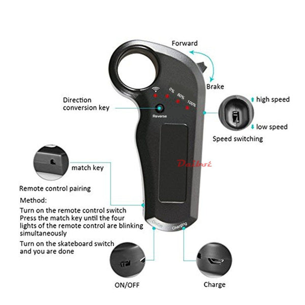 Daibot Electric SkateBoard - 40Km/h Dual Hub Motor, Remote Longboard